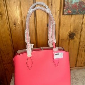 Kate Spade NY New York ZEE ZEE Large Work Tote IN Peach Melba Shoulder bAg
